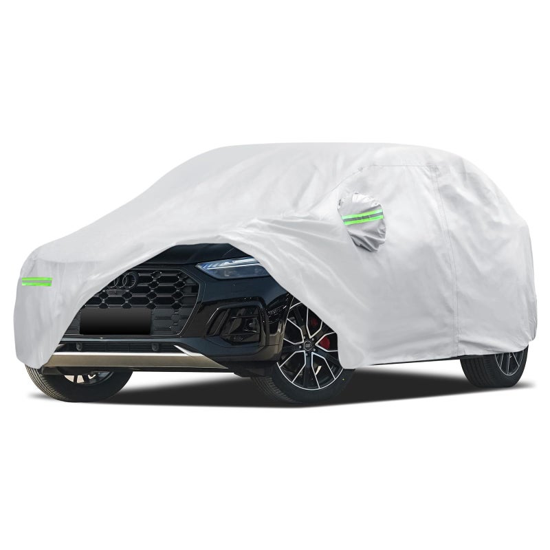 Migaven Car Cover Custom Fit for Audi Q5/SQ5 2009-2025, Migaven Waterproof Full Exterior Cover Sun Rain Protection with Door Zipper and Cotton Lining, Silver - Image 1
